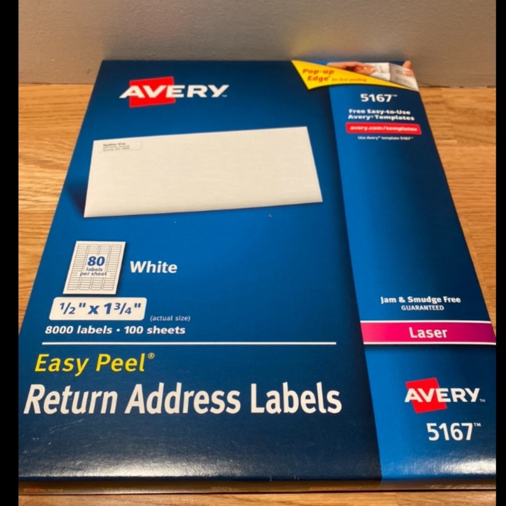 NIB Avery Return Address Labels 100 sheets